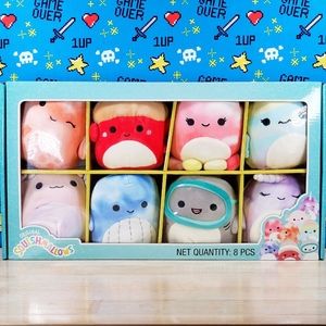 Squishmallow Axolotl Octopus Shark Whale Starfish Crab Narwal Fish 5" 8 Pack New
